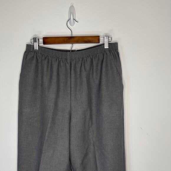 Alfred Dunner slacks pants trousers women's 12 GRAY elastic waist pull on slash - Picture 3 of 12